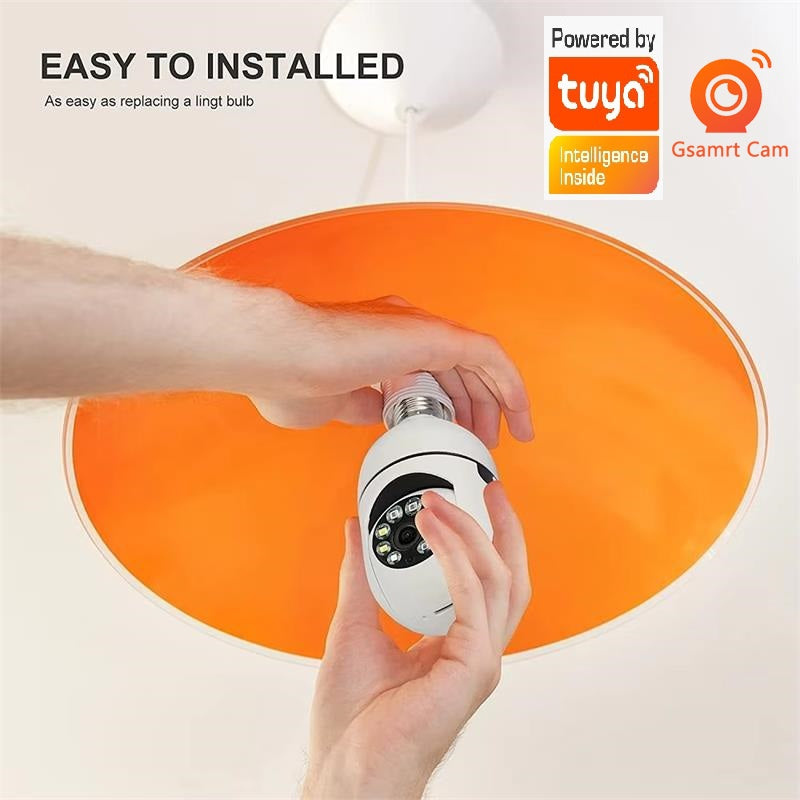 3MP Bulb Surveillance Camera 5G & 2.4GHz Dual Band Full Color Night Vision 360 Degree