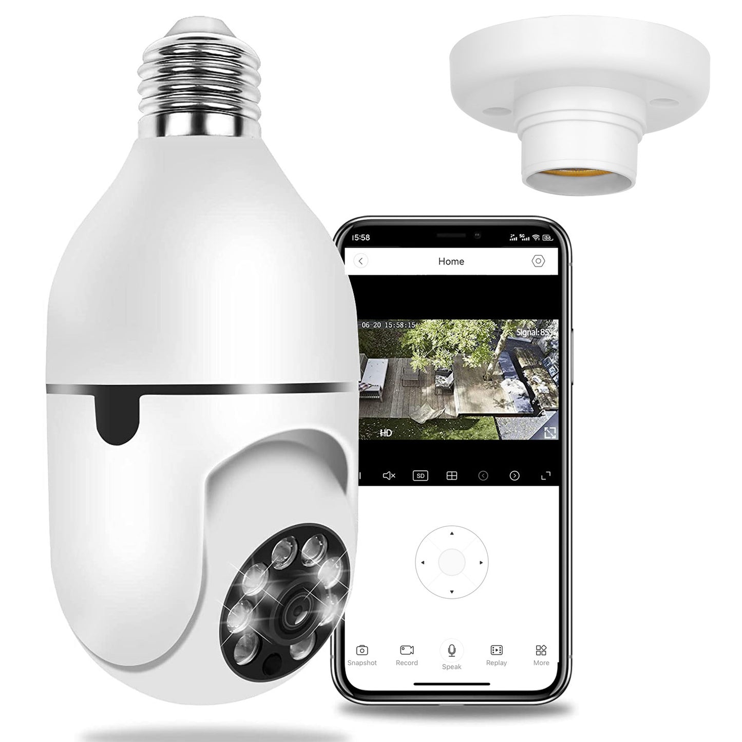 1Pc E27 WiFi Bulb Camera 1080P FHD WiFi IP Pan Tilt Security Surveillance Camera With Two-Way