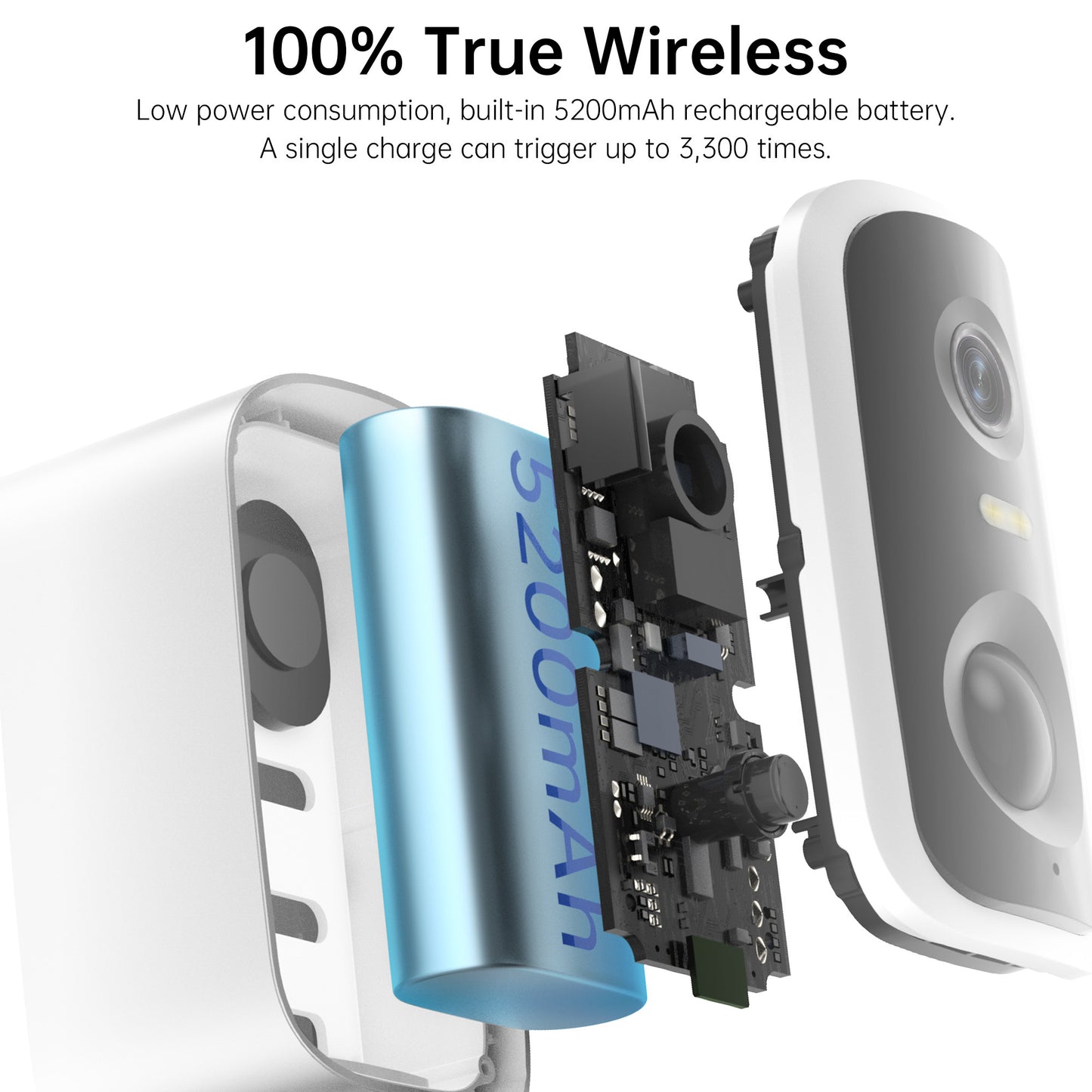 Wireless Battery Powered Security Camera 4MP Full Color Wifi IP66 Outdoor CCTV Camera