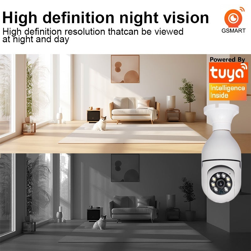 3MP Bulb Surveillance Camera 5G & 2.4GHz Dual Band Full Color Night Vision 360 Degree