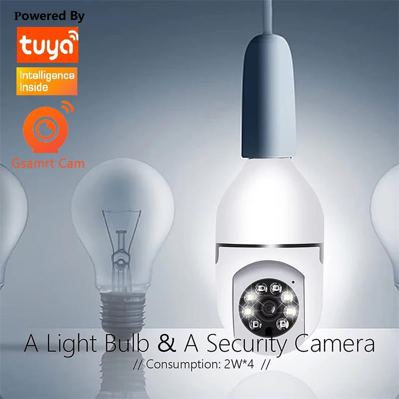3MP Bulb Surveillance Camera 5G & 2.4GHz Dual Band Full Color Night Vision 360 Degree