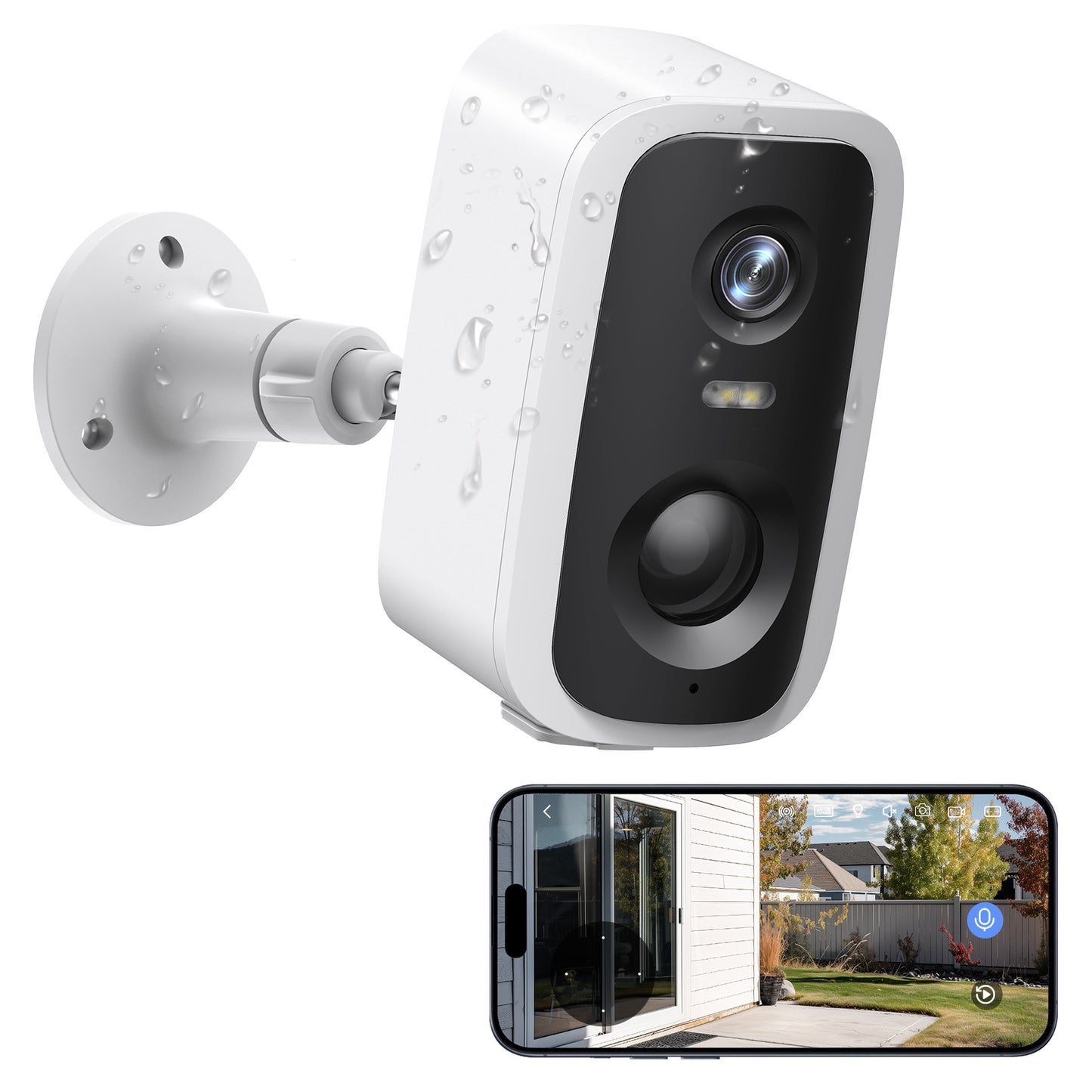 Wireless Battery Powered Security Camera 4MP Full Color Wifi IP66 Outdoor CCTV Camera