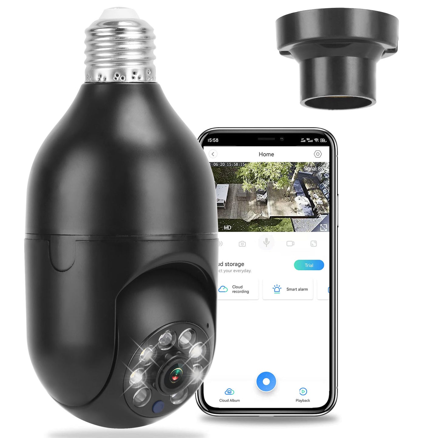 1Pc E27 WiFi Bulb Camera 1080P FHD WiFi IP Pan Tilt Security Surveillance Camera With Two-Way