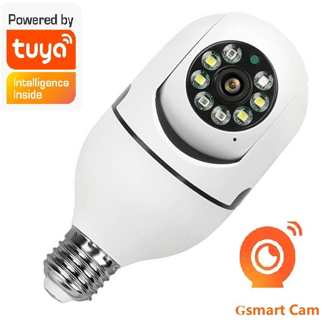3MP Bulb Surveillance Camera 5G & 2.4GHz Dual Band Full Color Night Vision 360 Degree